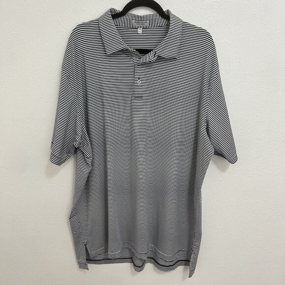 Peter Millar Summer Comfort Men's Sz XXL Gray Striped APLX Golf Performance Polo - Picture 1 of 11